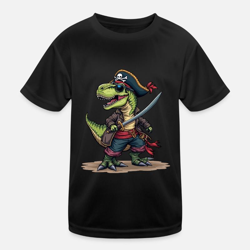 Carnival Pirate Dinosaur Costume Pirate Hat Alaaf Kids Functional T-Shirt