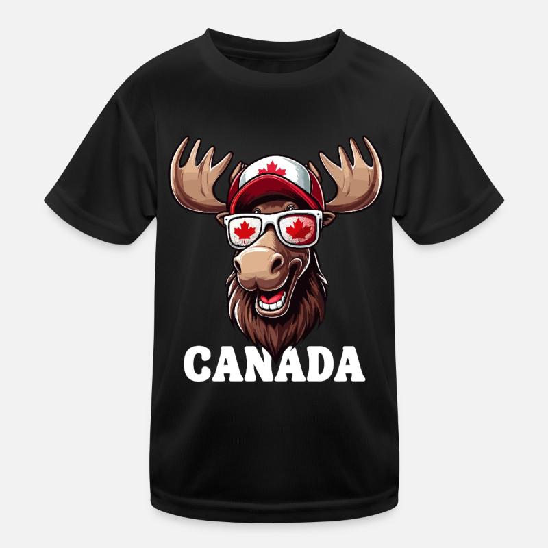 Canada Canadian Moose Maple Leaf Canada Trip Funny Kids Functional T-Shirt