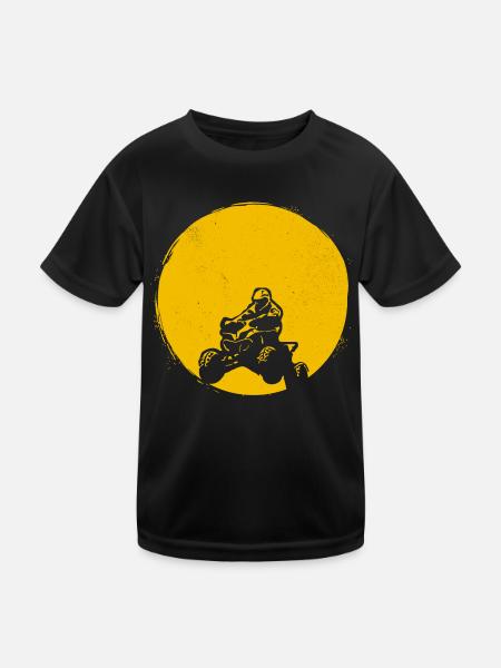 ATV Silhouette Quad Sun Gift - Kids Functional T-Shirt - black - Front