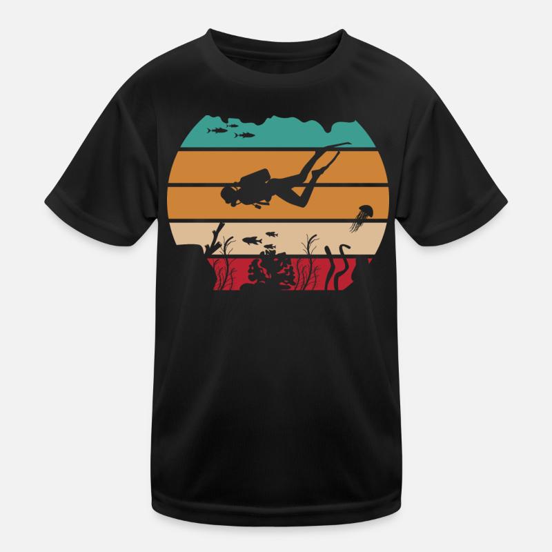 Plongée rétro de l’océan T-shirt sport Enfant