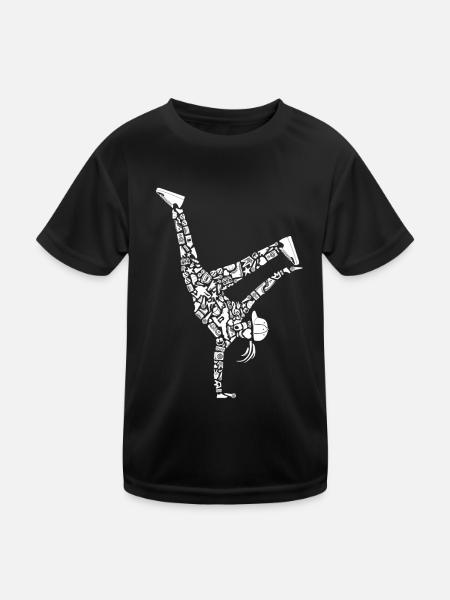 Breakdance Breakdancer Filles Femmes Breakdance - T-shirt sport Enfant - noir - Devant
