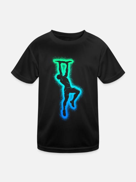 Bouldering Mountaineering Climbers Boys Climbing - Kids Functional T-Shirt - black - Front