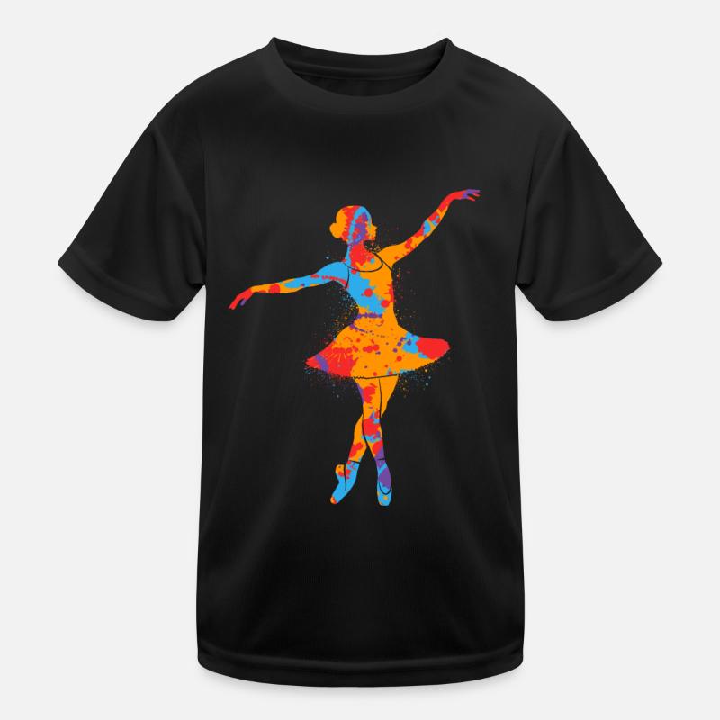 Ballet Dancer Ballerina Colorful Dancing Ballet Kids Functional T-Shirt