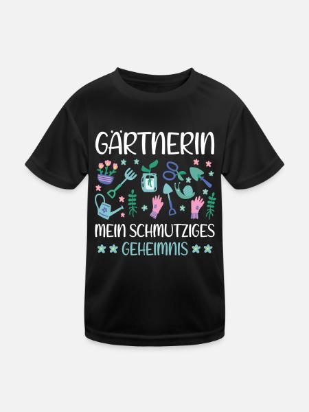 Lustige Garten Sprüche Frauen Gärtnerin - Kinder Funktions-T-Shirt - Schwarz - Vorne