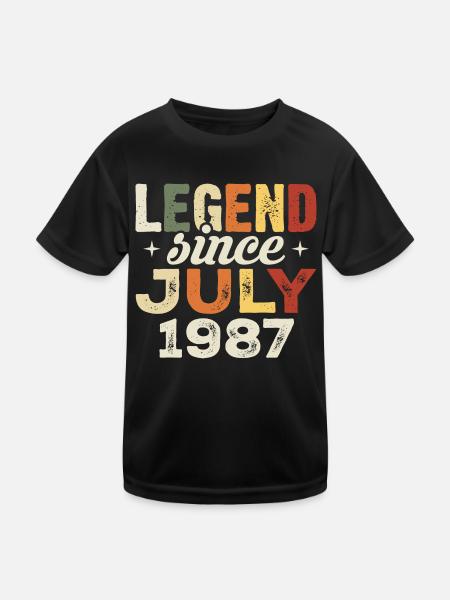 Cadeau d’anniversaire de juillet 1987 Anniversaire de juillet 1987 - T-shirt sport Enfant - noir - Devant