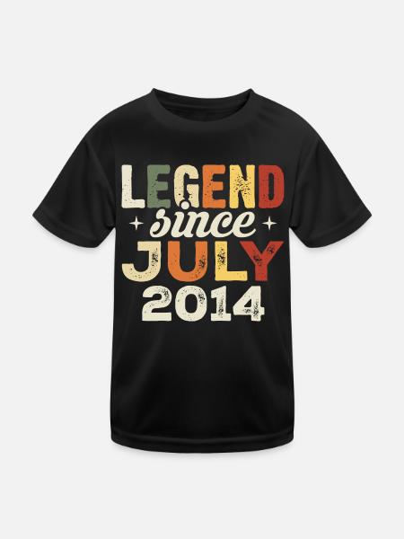 Juli 2014 Geburtstagsgeschenk Juli 2014 Geburtstag - Kinder Funktions-T-Shirt - Schwarz - Vorne