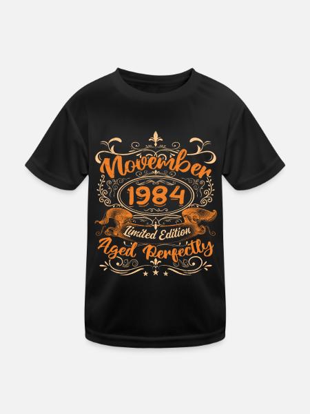 November 1984 Limitierte Auflage - Kinder Funktions-T-Shirt - Schwarz - Vorne