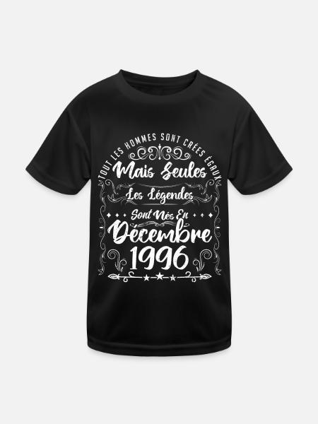 Les Légendes Sont Nés En Décembre 1996 - T-shirt sport Enfant - noir - Devant