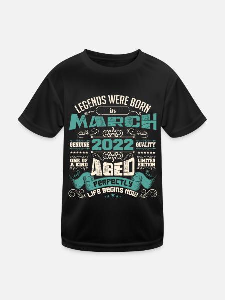 March 2022 | birthday gift - T-shirt sport Enfant - noir - Devant