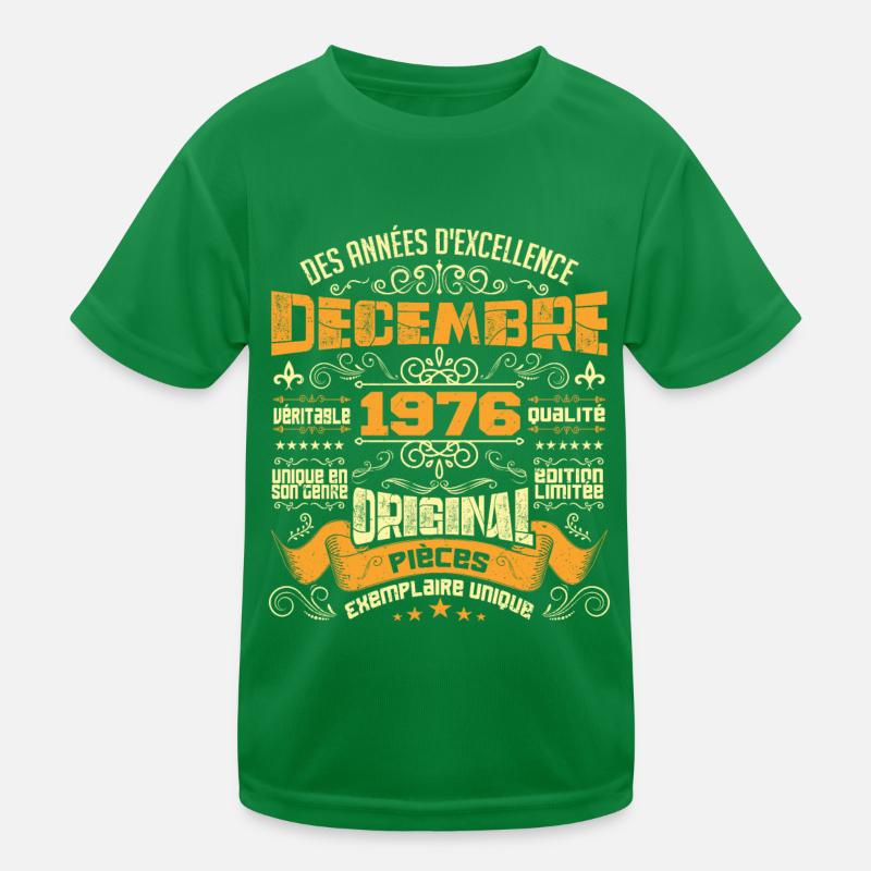 MILLÉSIME DÉCEMBRE 1976 ORIGINAL PIÈCES T-shirt sport Enfant