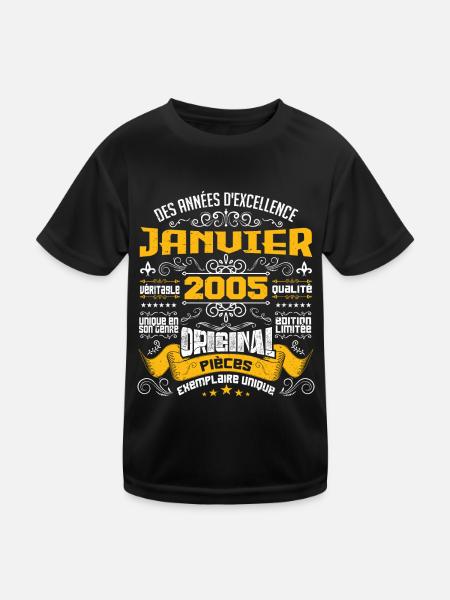 JANVIER 2005 | ORIGINAL PIÈCES - T-shirt sport Enfant - noir - Devant