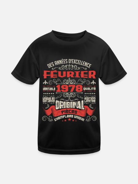 Février 1978 | Des Années D'excellence - T-shirt sport Enfant - noir - Devant