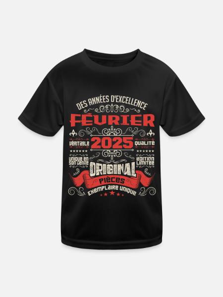 Février 2025 | Des Années D'excellence - T-shirt sport Enfant - noir - Devant