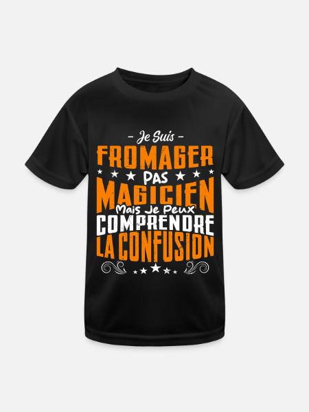 Je Suis Fromager Pas Magicien - T-shirt sport Enfant - noir - Devant