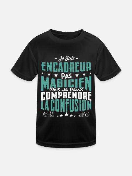 Je Suis Encadreur Pas Magicien - T-shirt sport Enfant - noir - Devant