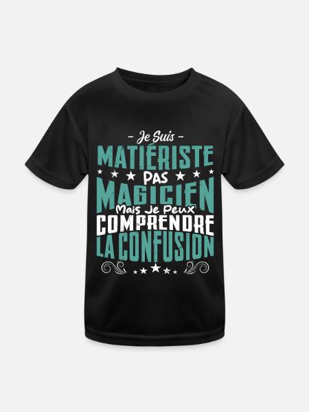 Je Suis Matiériste-coloriste Pas Magicien - T-shirt sport Enfant - noir - Devant