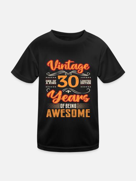 Vintage | 30 anniversaire idées cadeaux - T-shirt sport Enfant - noir - Devant