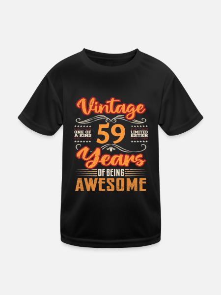 Vintage | 59 birthday gift ideas - Kids Functional T-Shirt - black - Front
