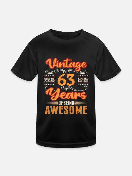 Vintage | 63 anniversaire idées cadeaux - T-shirt sport Enfant - noir - Devant