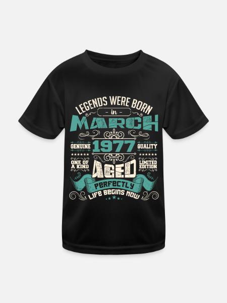 March 1977 | birthday gift - T-shirt sport Enfant - noir - Devant