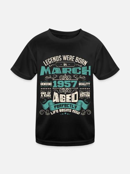 March 1957 | birthday gift - T-shirt sport Enfant - noir - Devant