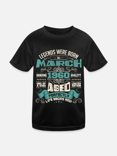 March 1960 | birthday gift - T-shirt sport Enfant - noir - Devant