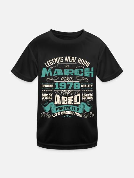 March 1978 | birthday gift - T-shirt sport Enfant - noir - Devant