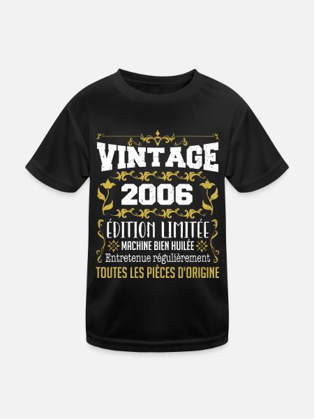 vintage 2006 | Toutes Les Pièces D'origine - T-shirt sport Enfant - noir - Devant