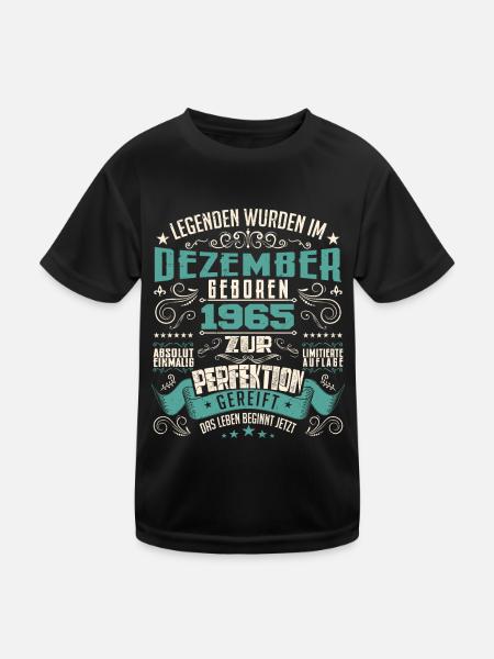 Legenden werden geboren im Dezember 1965 - T-shirt sport Enfant - noir - Devant
