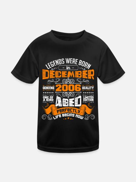 Legends were born in December 2006 | gift - T-shirt sport Enfant - noir - Devant