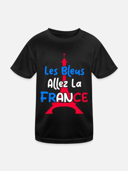 Allez La France | les champions - T-shirt sport Enfant - noir - Devant
