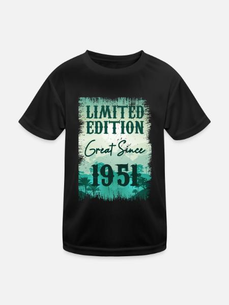 Einzigartig seit 1951 - Kinder Funktions-T-Shirt - Schwarz - Vorne