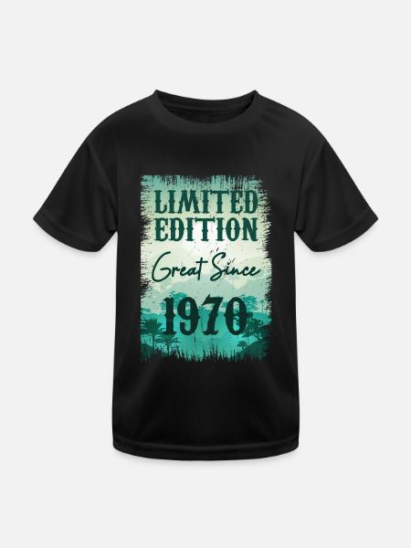 Einzigartig seit 1970 - Kinder Funktions-T-Shirt - Schwarz - Vorne