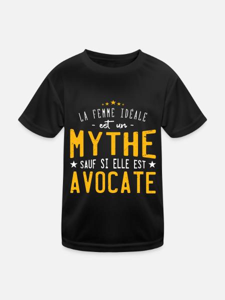 Avocate idéale mythe cadeau noël - T-shirt sport Enfant - noir - Devant