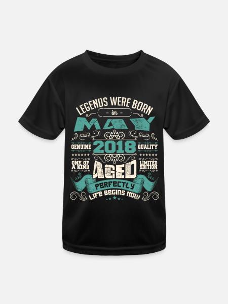 Legends were born in May 2018 | Limited Edition - T-shirt sport Enfant - noir - Devant
