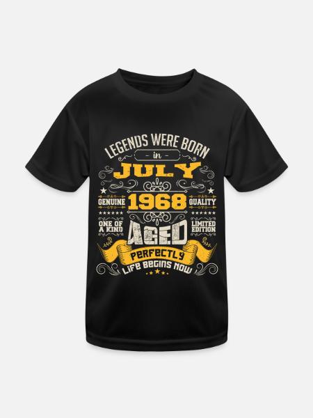 Legends wurden im Juli 1968 geboren | Perfekt gealtert - Kinder Funktions-T-Shirt - Schwarz - Vorne
