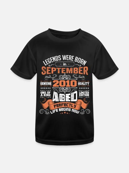 legends were born in September 2010 | gift ideas - T-shirt sport Enfant - noir - Devant
