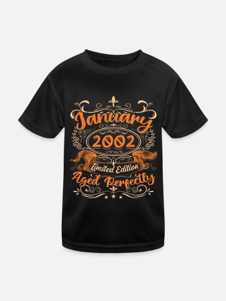 January 2002 | Aged Perfectly | Limited Edition - T-shirt sport Enfant - noir - Devant