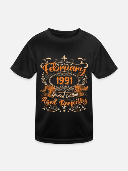February 1991 | Aged Perfectly - T-shirt sport Enfant - noir - Devant