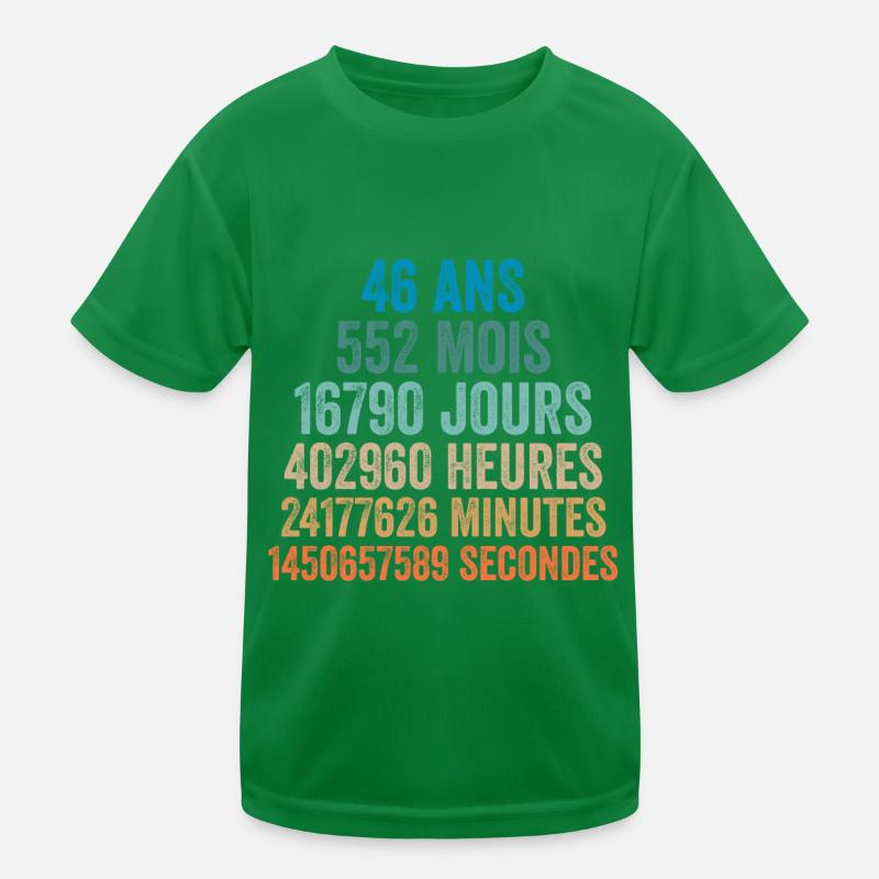46 Ans Anniversaire - cadeau d'anniversaire T-shirt sport Enfant