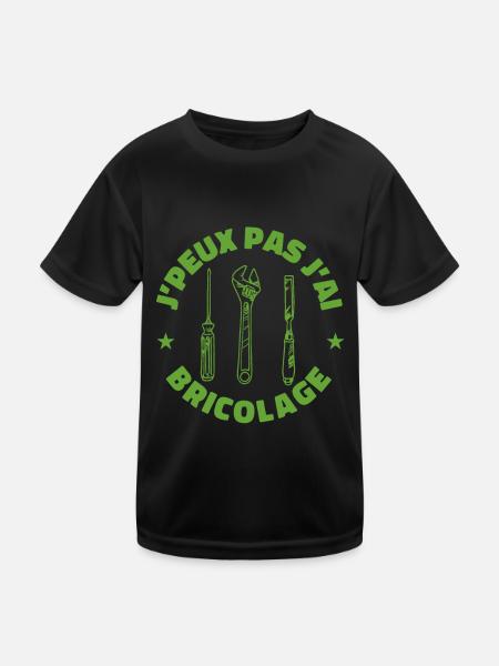 j'peux pas j'ai bricolage réparer bricoleur - T-shirt sport Enfant - noir - Devant
