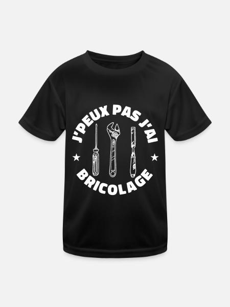 j'peux pas j'ai bricolage réparer bricoleur - T-shirt sport Enfant - noir - Devant