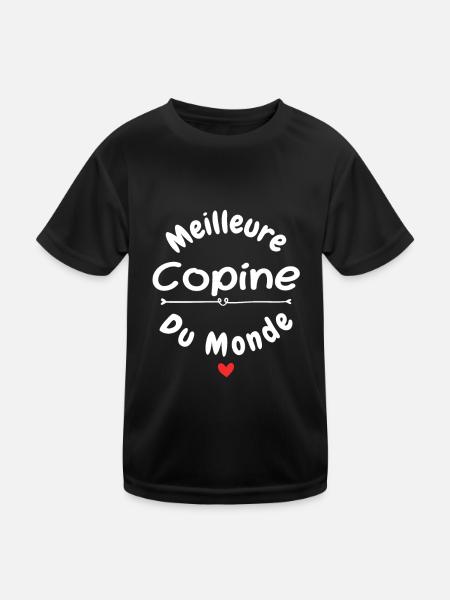 Meilleure Copine Du Monde - T-shirt sport Enfant - noir - Devant