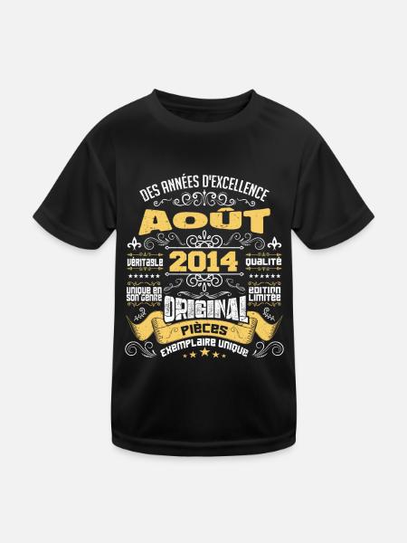 Les légendes sont nées en Août 2014 | vintage - T-shirt sport Enfant - noir - Devant