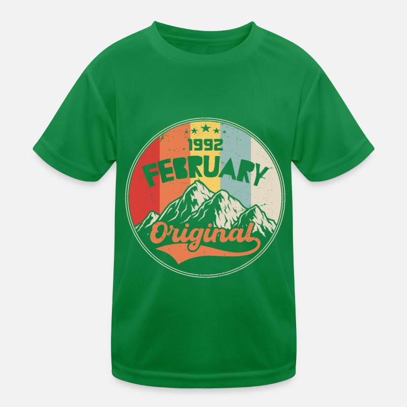 Vintage February 1992, Retro Gift Kids Functional T-Shirt