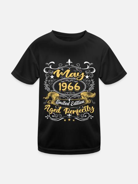 Mai 1966 -Vintage Cadeau d'anniversaire - 1966 - T-shirt sport Enfant - noir - Devant