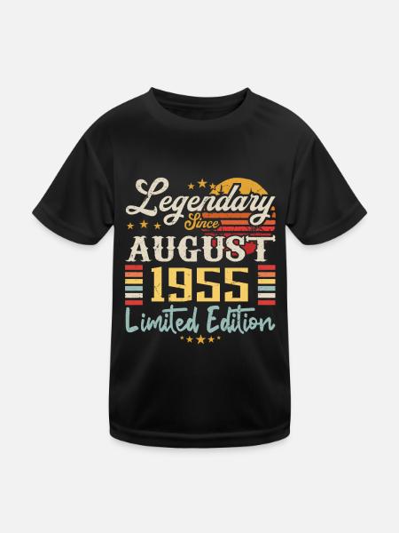 Les légendes sont nées en août 1955 anniversaire - T-shirt sport Enfant - noir - Devant