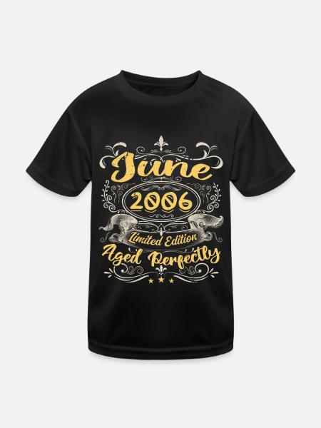 Juni 2006 | Vintage Geschenk 2006 - Kinder Funktions-T-Shirt - Schwarz - Vorne