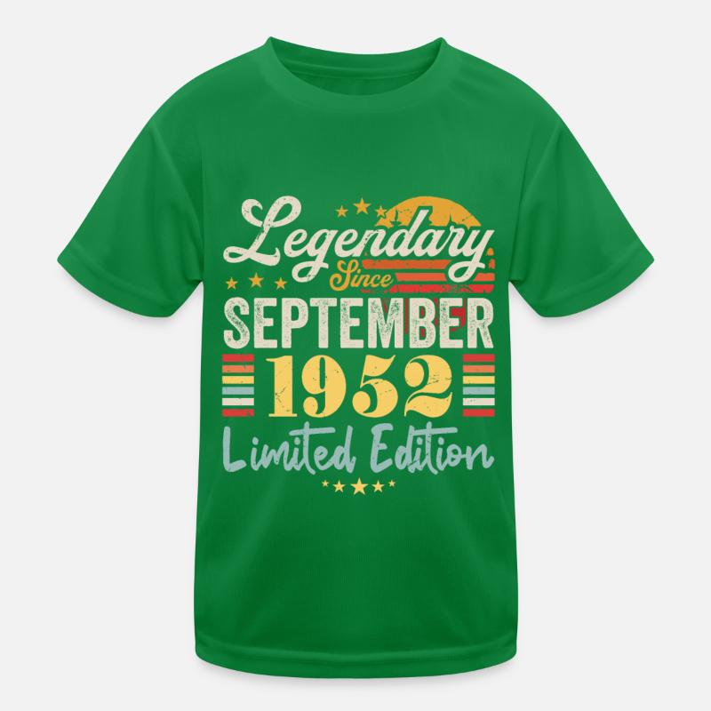 Geburtstagsgeschenk 1952 Legenden September 1952 Kinder Funktions-T-Shirt