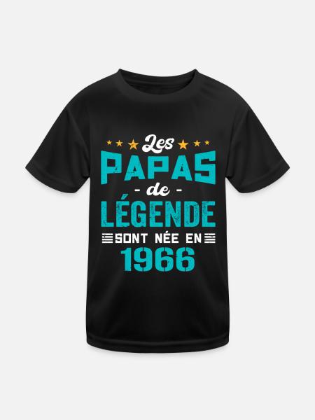 Les Papas De Légende Née En 1966 | Fête Des Pères - T-shirt sport Enfant - noir - Devant
